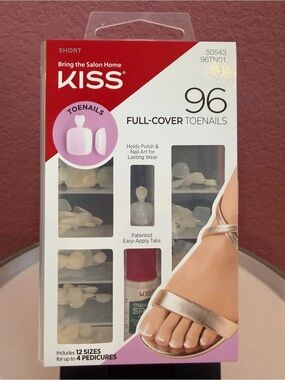 NEW KISS Full-Cover Toenails Pack in White